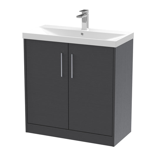  Hudson Reed Juno 800mm Floor Standing 2 Door Vanity & Basin 3 - Graphite Grey