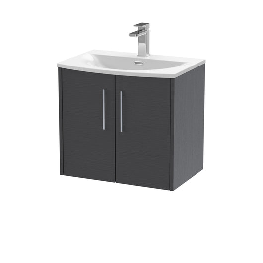  Hudson Reed Juno 600mm Wall Hung 2 Door Vanity & Basin 4 - Graphite Grey