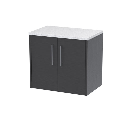  Hudson Reed Juno 600mm Wall Hung 2 Door Vanity & Laminate Top - Graphite Grey