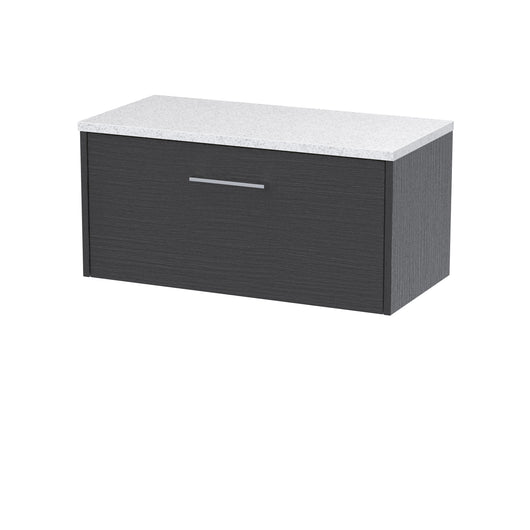  Hudson Reed Juno 800mm Wall Hung Single Drawer Vanity & Laminate Top - Graphite Grey