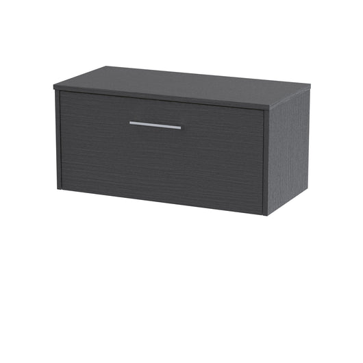  Hudson Reed Juno 800mm Wall Hung Single Drawer Vanity & Worktop - Graphite Grey