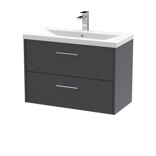  Hudson Reed Juno 800mm Wall Hung 2 Drawer Vanity & Basin 1 - Graphite Grey