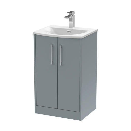  Hudson Reed Juno 500mm Floor Standing 2 Door Vanity & Basin 4 - Coastal Grey