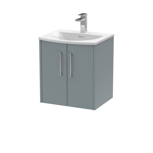  Hudson Reed Juno 500mm Wall Hung 2 Door Vanity & Basin 4 - Coastal Grey