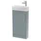 Hudson Reed Juno Compact 440mm Floor Standing 1 Door Unit & 1TH Basin LH - Coastal Grey