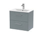 Hudson Reed Juno 600mm Wall Hung 2-Drawer Vanity & Basin 2 - Coastal Grey