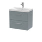Hudson Reed Juno 600mm Wall Hung 2-Drawer Vanity & Basin 3 - Coastal Grey