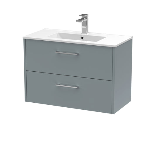  Hudson Reed Juno 800mm Wall Hung 2 Drawer Vanity & Basin 2 - Coastal Grey