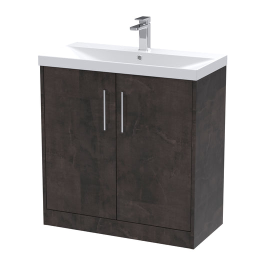  Hudson Reed Juno 800mm Floor Standing 2 Door Vanity & Basin 3 - Metallic Slate