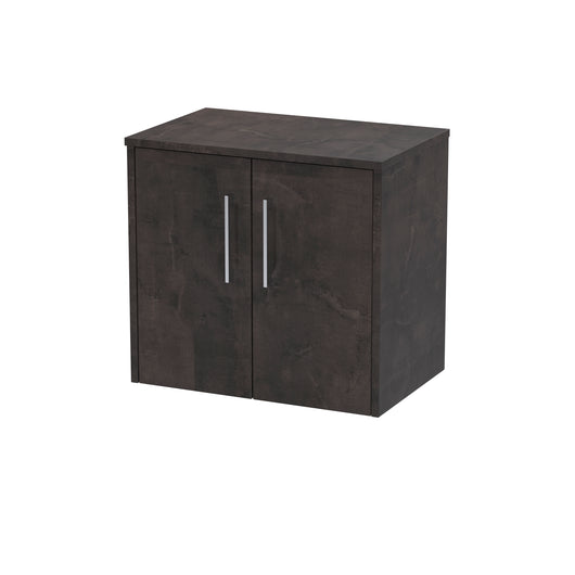  Hudson Reed Juno 600mm Wall Hung 2 Door Vanity & Worktop - Metallic Slate