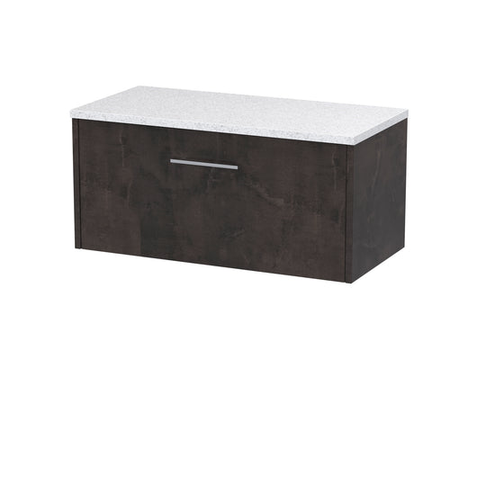  Hudson Reed Juno 800mm Wall Hung 1 Drawer Vanity & Worktop - Metallic Slate