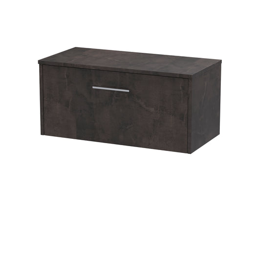  Hudson Reed Juno 800mm Wall Hung 1 Drawer Vanity & Worktop - Metallic Slate