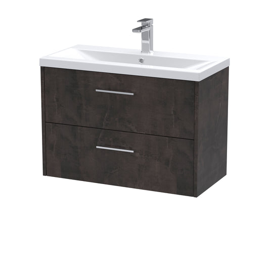  Hudson Reed Juno 800mm Wall Hung 2 Drawer Vanity & Basin 1 - Metallic Slate