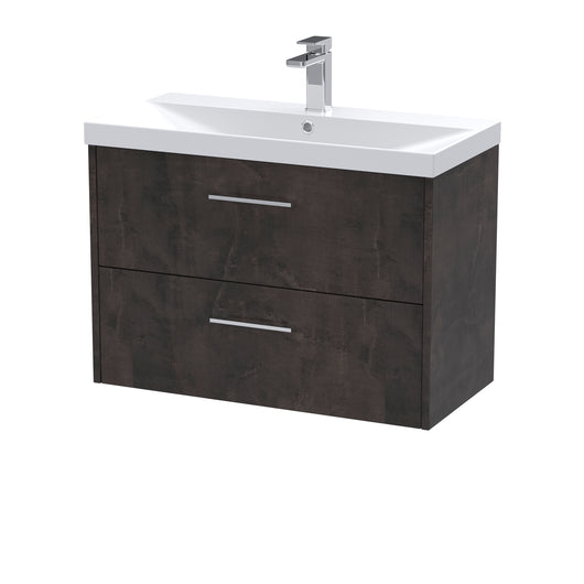  Hudson Reed Juno 800mm Wall Hung 2 Drawer Vanity & Basin 3 - Metallic Slate