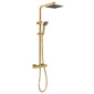 Nuie Square Thermostatic Bar Valve & Shower Kit - Brushed Brass