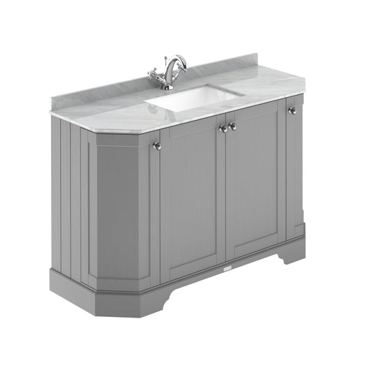  Hudson Reed Old London 1200mm 4-Door Angled Unit & Grey Marble Top 1TH - Storm Grey