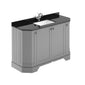 Hudson Reed Old London 1200mm 4-Door Angled Unit & Black Marble Top 1TH - Storm Grey - welovecouk