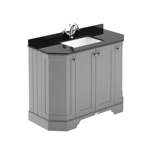  Hudson Reed Old London 1000mm 4-Door Angled Unit & Black Marble Top 1TH - Storm Grey