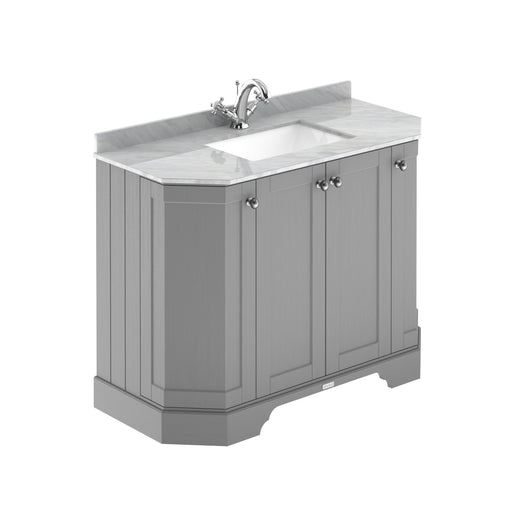  Hudson Reed Old London 1000mm 4-Door Angled Unit & Grey Marble Top 1TH - Storm Grey