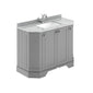 Hudson Reed Old London 1000mm 4-Door Angled Unit & Grey Marble Top 1TH - Storm Grey - welovecouk