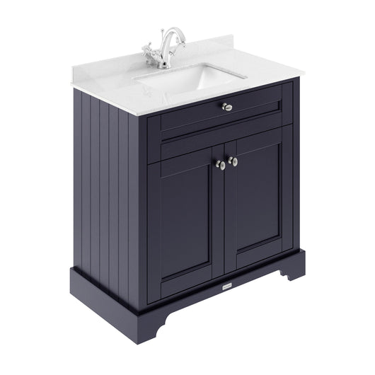  Hudson Reed Old London 800mm Cabinet & Marble Top (1TH) - Twilight Blue