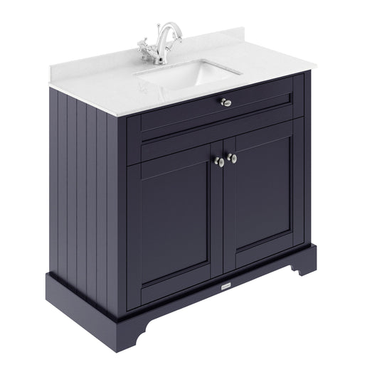  Hudson Reed Old London 1000mm Cabinet & Marble Top (1TH) - Twilight Blue
