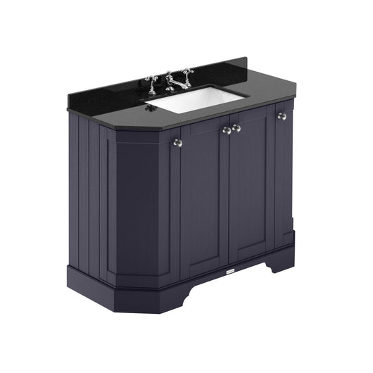  Hudson Reed Old London 1000mm 4-Door Angled Unit & Black Marble Top 3TH - Twilight Blue