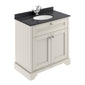 Old London 800mm 2-Door Vanity Unit & Single Bowl Black Marble Top 1 Tap Hole - Timeless Sand - welovecouk