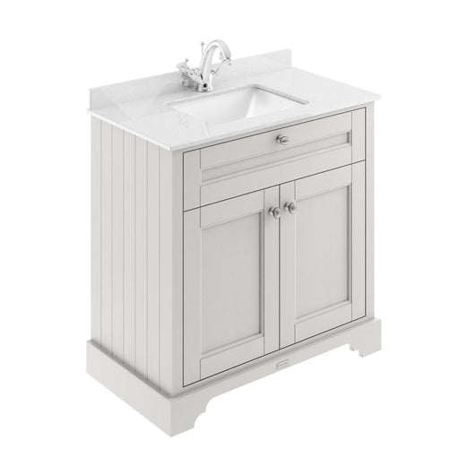  Hudson Reed Old London 800mm Cabinet & Marble Top (1TH) - Timeless Sand