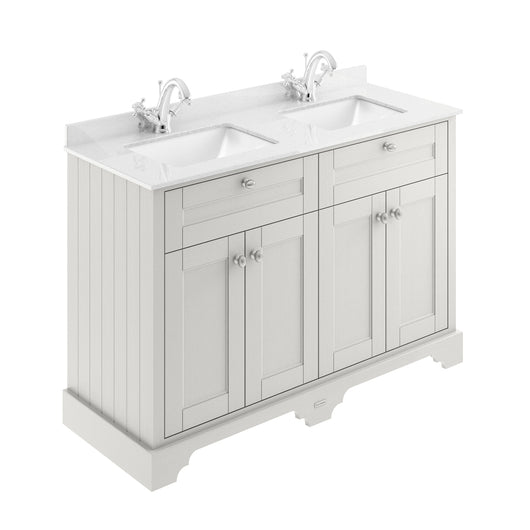  Hudson Reed Old London 1200mm Cabinet & Double Marble Top (1TH) - Timeless Sand