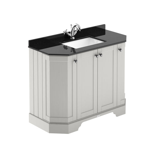  Hudson Reed Old London 1000mm 4-Door Angled Unit & Black Marble Top 1TH - Timeless Sand