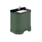 Hudson Reed Old London 750mm 3-Door Angled Unit & Black Marble Top 1TH - Hunter Green
