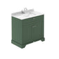 Hudson Reed Old London 800mm Cabinet & Marble Top (1TH) - Hunter Green - welovecouk