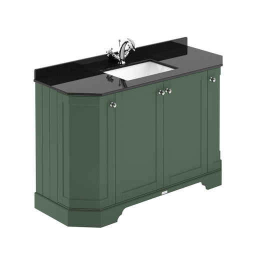  Hudson Reed Old London 1200mm 4-Door Angled Unit & Black Marble Top 1TH - Hunter Green