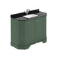 Hudson Reed Old London 1000mm 4-Door Angled Unit & Black Marble Top 1TH - Hunter Green