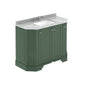 Hudson Reed Old London 1000mm 4-Door Angled Unit & Grey Marble Top 3TH - Hunter Green