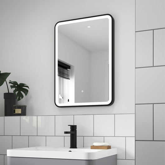  Nuie LED 700 x 500 Framed Mirror - Matt Black