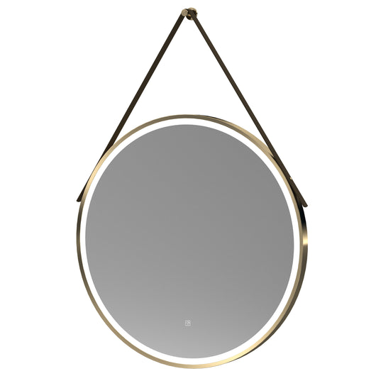 Hudson Reed 800mm Round Illuminated Mirror - Brushed Brass