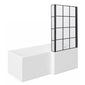 L-Shaped 1700 x 850/700 Shower Bath C/W Black Framed Bath Screen & Front Panel