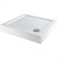 White 900 x 900mm Square Easy Plumb Stone Shower Tray