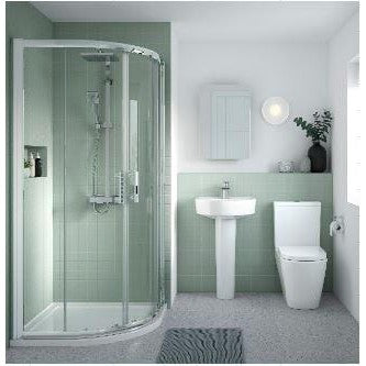  ShowerWorX Civic 900mm Quadrant Shower Enclosure Close Coupled Bathroom Suite