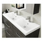 Mantello 1200mm Wall Hung 4-Door Double Basin Vanity Unit - Gloss Grey