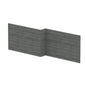 Nuie 1700mm L Shape Square Shower Bath Front Panel - Anthracite Woodgrain