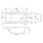 Nuie Linton Square Single Ended Bath 1400 x 700mm - White - welovecouk