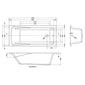 Nuie Linton Square Single Ended Bath 1600 x 700mm - White - welovecouk
