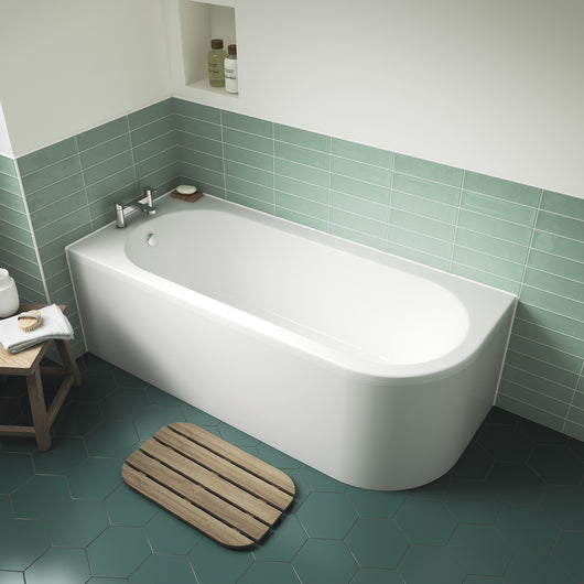  J Shaped 1700 x 750 Left Hand Single Ended Bath - welovecouk