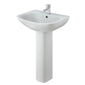 Nuie Ava 545mm Basin & Pedestal - White - welovecouk