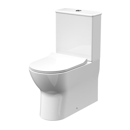  Nuie Freya Rimless Flush to Wall Close Coupled 610mm Space Saver Toilet - White