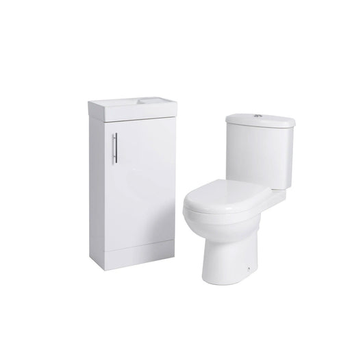  Evo 400mm Floorstanding Cloakroom Vanity Unit & Close Coupled Toilet Pack