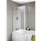 Nuie Pacific L-Shaped Bath Screen Double Hinged - Polished Chrome